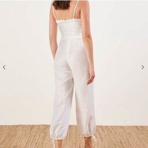Reformation Rose Jumpsuit - Size 0, white